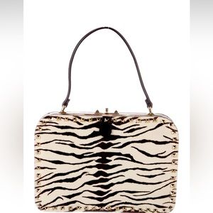 VALENTINO RARE PONY HAIR ROCKSTUD SHOULDER BAG